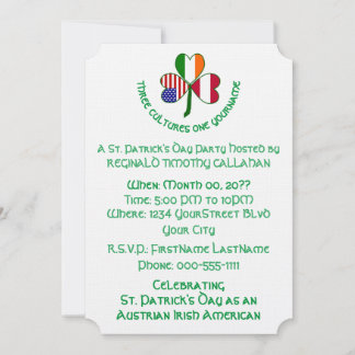 Convites Shamrock Austrian Ireland USA Flags