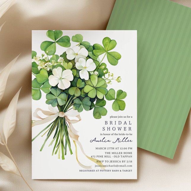 Convites Shamrock Bouquet Bridal Shower Invitation (Criador carregado)