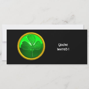 CONVITES SHAMROCK GEMSTONE VERDE, DIA DE SÃO PATRÍCIO