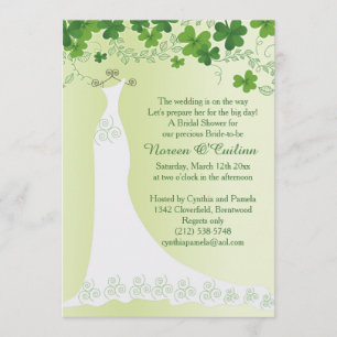 Convites Shamrock irlandês, Chá de panela de vestido de noi