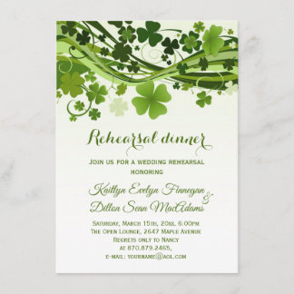 Convites Shamrock irlandês, rochedos Janto de ensaio