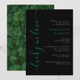 Convites Shamrock Lucky in Love Chá de panela