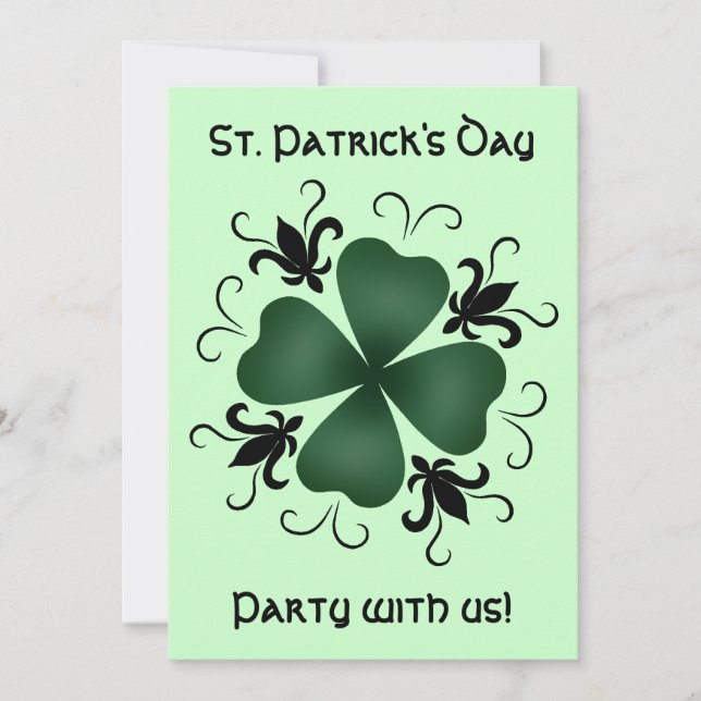 Convites Shamrock rico vitoriano (Frente)