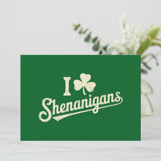 Convites Shamrock Saint Patricks, da Patty Irlandesa Engraç (Em pé/Frente)
