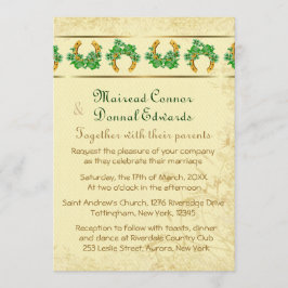 Convites Shamrocks e Casamento Dourado Irlandês