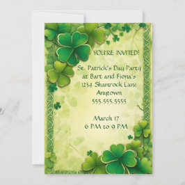 Convites Shamrocks e Ruas Celta de Frame Knot. Dia de Patri