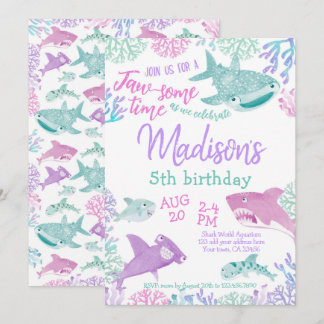 Convites Shark Birthday Invitation