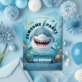 Convites Shark Jawsome Party Boys under Sea Birthday