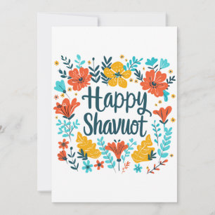 Convites Shavuot - Celebração Feliz de Shavuot com Flores