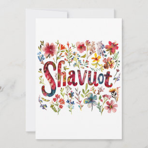 Convites Shavuot - Design Floral de Shavuot
