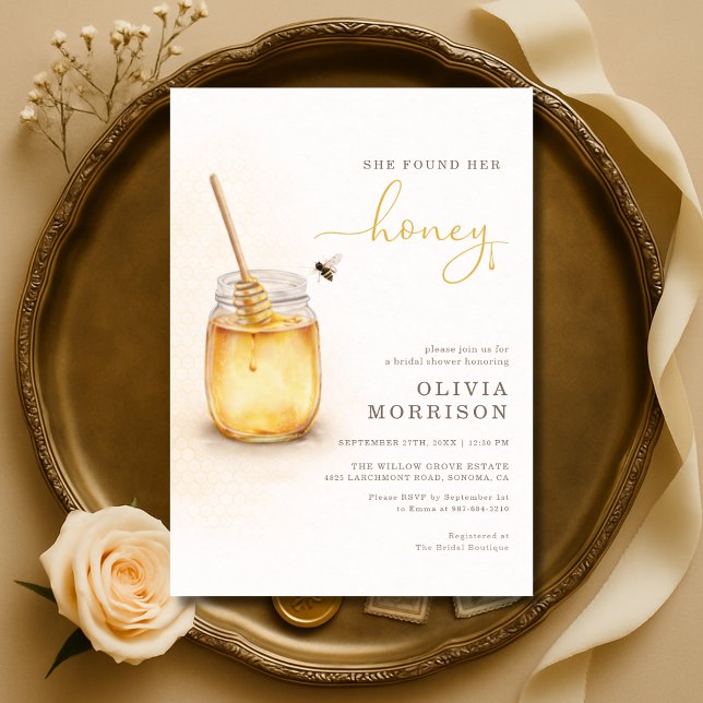 Convites She Found Her Honey Bridal Shower (Criador carregado)