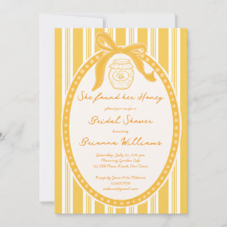 Convites She found her honey yellow stripes bridal shower