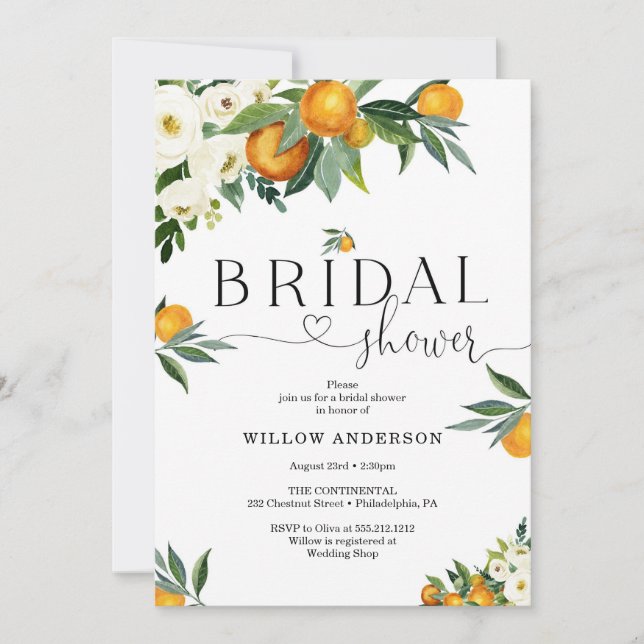 Convites She Found Her Main Squeeze Bridal Shower  (Frente)