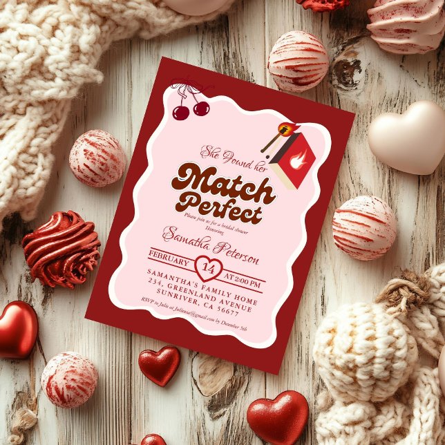 Convites She found her match Bridal Shower (Criador carregado)