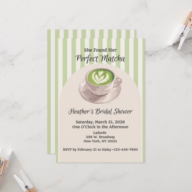 Convites She Found Her Perfect Match Invitation (Frente/Verso In Situ)