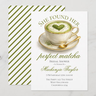 Convites She Found Her Perfect Matcha Bridal Shower 