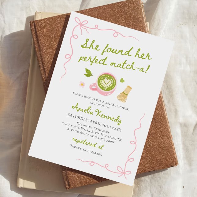 Convites She Found Her Perfect Matcha Green Bridal Shower (Criador carregado)
