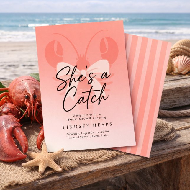 Convites She’s a Catch Coastal Lobster Bridal Shower  (Criador carregado)