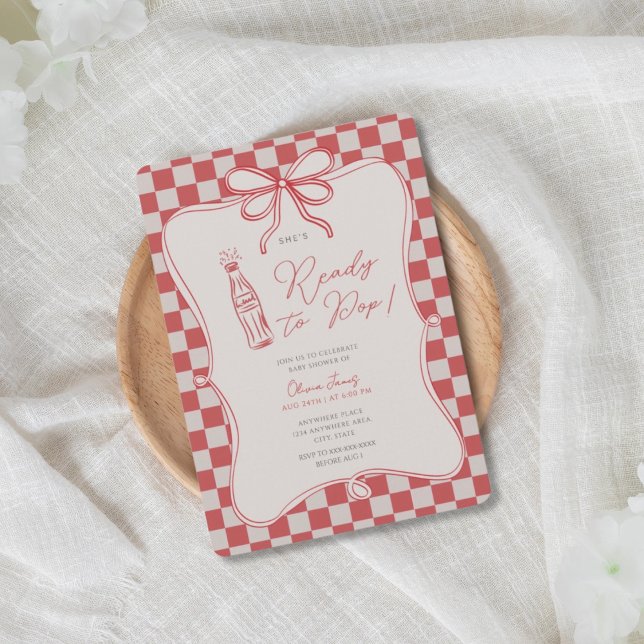 Convites She’s ready to pop baby shower (Criador carregado)