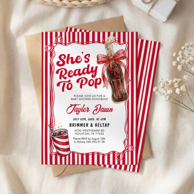 Convites She’s Ready to Pop Cola Bottle Baby Shower  (Criador carregado)