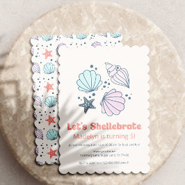 Convites Shell Festa de aniversário Shellebrate Girls
