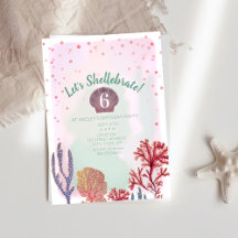 Shellebrate Watercolor Confetti Coral Birthday