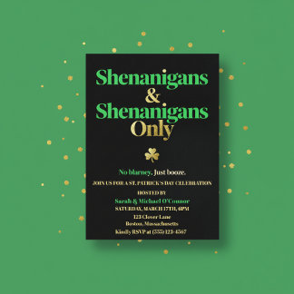 Convites Shenanigans & Shenanigans Only St. Patrick’s Day 