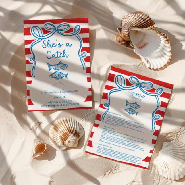 Convites She's A Catch Bachelorette Celebration (Criador carregado)