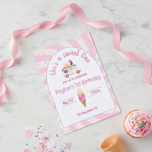 Convites She's a sweet one! first birthday invitation (Criador carregado)