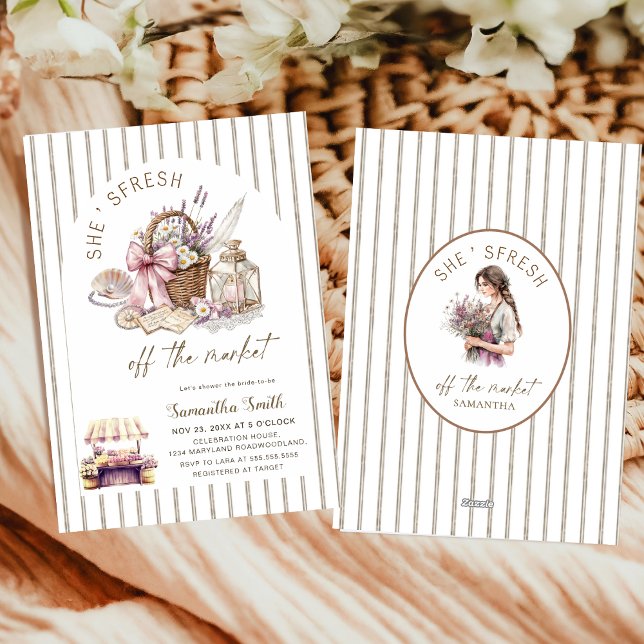 Convites She's Fresh Off the Market Floral Bridal Shower (Criador carregado)