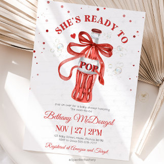 Convites She's Ready To Pop Baby shower