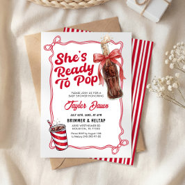 Convites She's Ready to Pop Baby Shower Invitation 