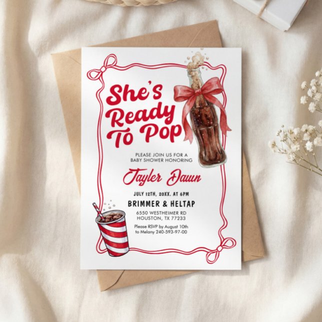 Convites She's Ready to Pop Invitation Baby Shower (Criador carregado)