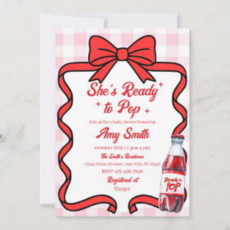 Convites She's Ready to Pop Soda Baby Shower Invitation