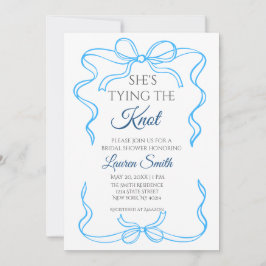 Convites Shes Tying the Knot - Blue Bridal Shower Invite