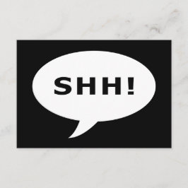 Convites SHH! bolha de fala