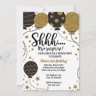 Convites Shh. É uma festa surpresa