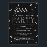 Convites Shh Surprise Festa de aniversário Faux Glitter Con<br><div class="desc">Este Convite de aniversário chic e na moda Surprise apresenta um tema elegante de falso cintilação prateada confetti com tipografia moderna que é excelente para qualquer idade. Personalizar a cor de fundo. *Observe que isso não é uma falha real e será impresso plano. Para um convite ainda mais memorável, selecione...</div>
