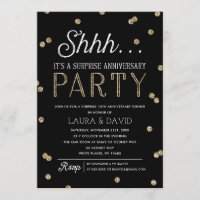 Shh Surprise Glitter Confetti Anniversário Party