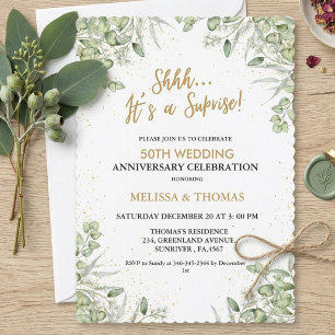 Convites Shhh É uma surpresa de 50º Aniversário de Casament