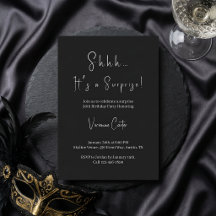 Shhh É uma Surpresa Festa de Aniversário Mínima de
