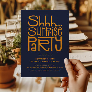 Convites Shhhh Surprise Party Modern Birthday