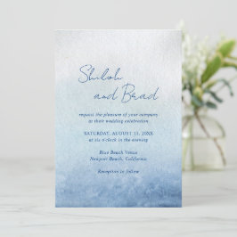 Convites Shiloh Blue Elegant Wedding