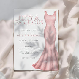 Convites Shimmer Sparkle Dress 50ª Festa de aniversário