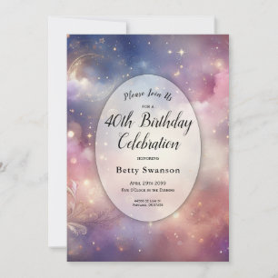 Convites Shimmering Celestial Stardust Skies Milestone