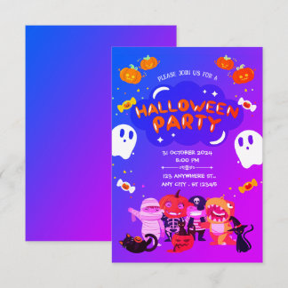 Convites Shivers & Shenanigans: Um Halloween Roxo e Azul