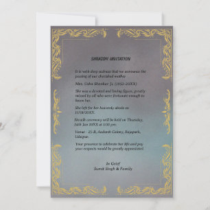 Convites Shok Sandesh Hindu Shraddh