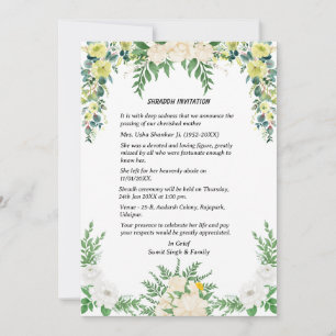 Convites Shok Sandesh Hindu Shraddh