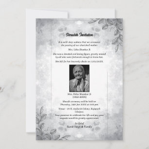 Convites Shok Sandesh Hindu Shraddh