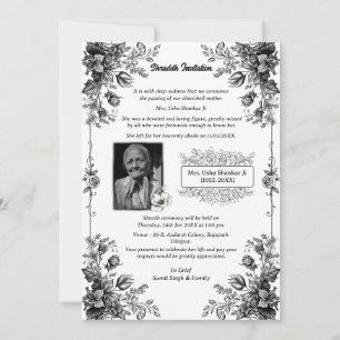 Convites Shok Sandesh Hindu Shraddh